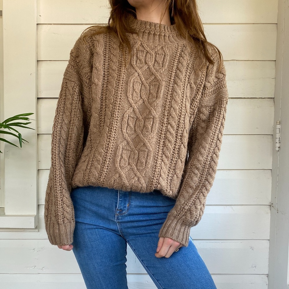 Vintage Wool Blend Knit Oversized Sweater